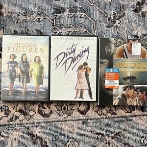 Movie DVD Collection: Hidden Figures, Dirty Dancing, Unbroken